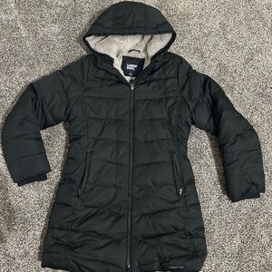 Lands' End Women's Black Puffer Coat with Hood Sz Large L